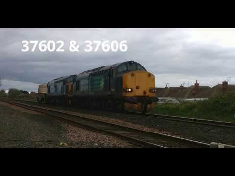 Prestatyn 13.4.2017 - DRS 37602 & 37606 on Valley flasks - Class 37