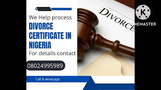 HOW To Do DIVORCE certificate in Nigeria