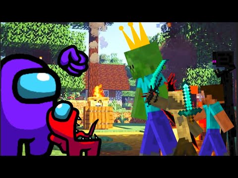 EPIC DRAGON BOY BATTLE - Among Us vs Minecraft!