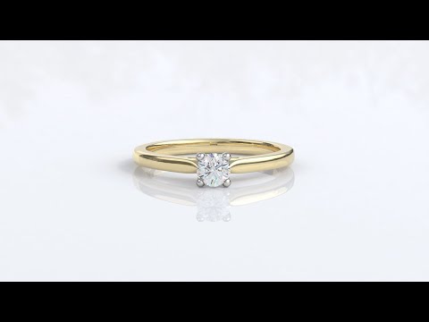 SR1081 Yellow Gold Solitaire Diamond Engagement Ring