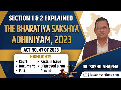 Lecture 2: BSA 2023: Chapter 1 Preliminary & Important Definitions (Section 1 & 2) | Law and Sections