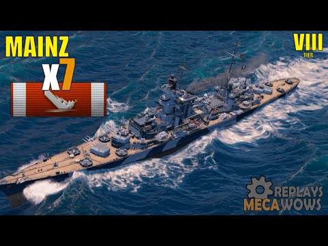 Cruiser Mainz 7 Kills & 143k Damage | World of Warships Gameplay