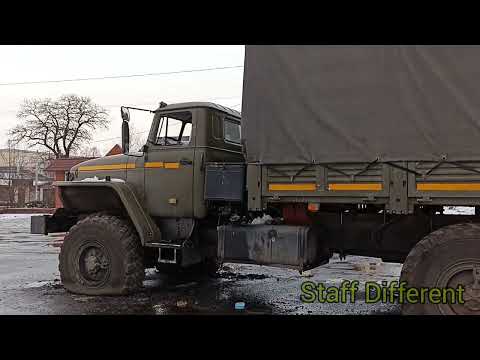 Ukraine Kharkiv region, Slatino  26.02.2022 Russian military equipment, railway station burnt down.