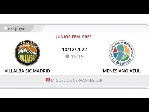 Junior fem B VILLALBA SIC MADRID - MENESIANO
