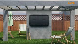 WEATHERPROOF TV ENCLOSURE WITH FULL-MOTION WALL MOUNTS | LWTE Series | LUMI