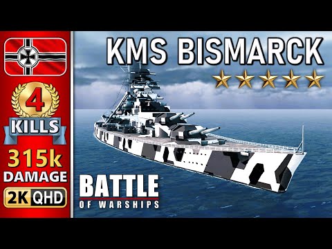 BATTLE OF WARSHIPS ⚓ BISMARCK : 4 KILLS - 315k DAMAGE 💥