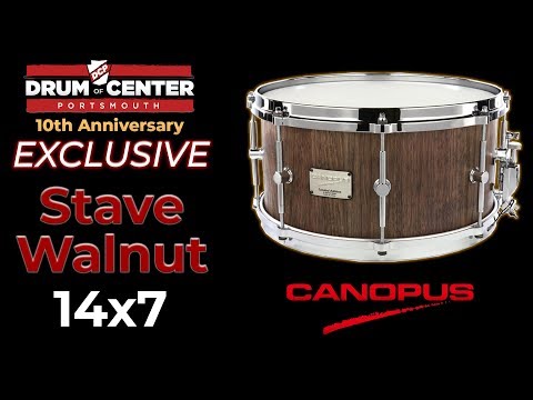 Canopus Limited Edition Stave Walnut Snare Drum 14x7