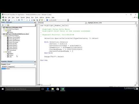 Microsoft Excel 2016 Macros | The VBA window and VBA components