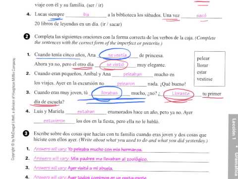 Gramatica B Answer Key