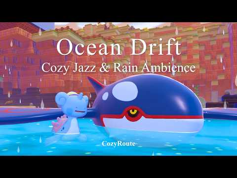 5 Hours Cozy Jazz | Ocean Drift & Rain Ambience | Pokémon Pokopia Relaxation