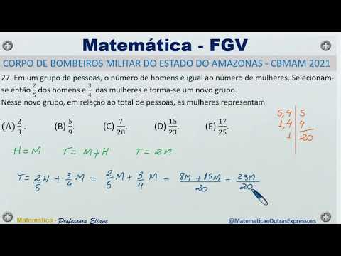 Prova FGV - Razão e adição de frações - Questão 27 - Matemática - Profª. Eliane