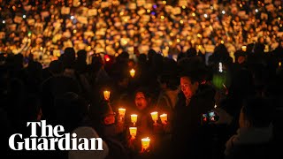 Protesters gather outside South Korea's National Assembly