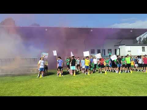 SK Zbraslav - soustředění Zruč - 2025 - nástup na zahájení Olympiády