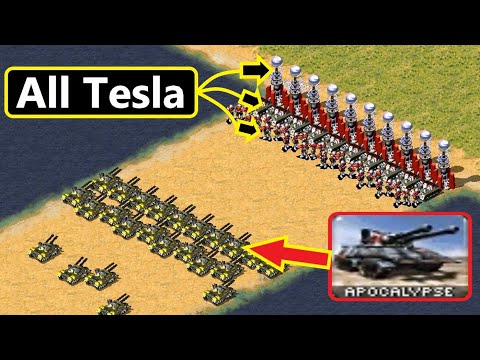 All Tesla Defense vs Apocalypse - Same Cost - Red Alert 2