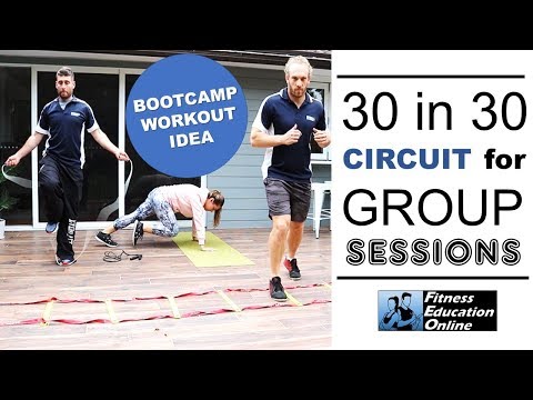 30 in 30 circuit workout for small and big groups | FITNESS EDUCATION ONLINE
