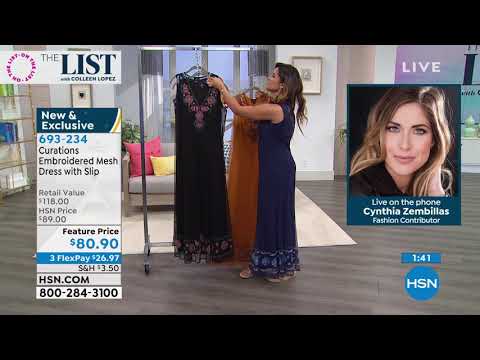 Curations Embroidered Mesh Dress with Slip