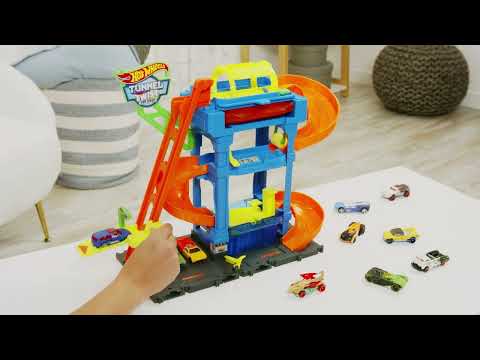 Mattel HOT WHEELS CITY rinkinys – Tunelinė autoplovykla (HTN80) video