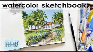 Watercolor Sketchbook Landscape tutorial for beginners