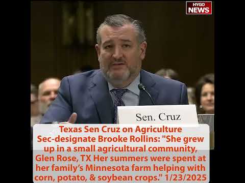 Sen Cruz, Chairman Boozman & Sen Cornyn on Agriculture Sec-designate Brooke Rollins: She grew up