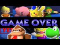 All Super Smash Bros 64 GAME OVER CONTINUE SCREENS