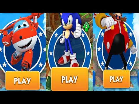 Sonic Dash Vs Super Wings:Jett Run Vs Sonic Dash - Classic Sonic Unlocked vs All Bosses Zazz Eggman