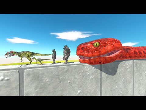 Falling Into Titanoboa Tank | Dinosaurs or Mutant Primates? - Animal Revolt Battle Simulator