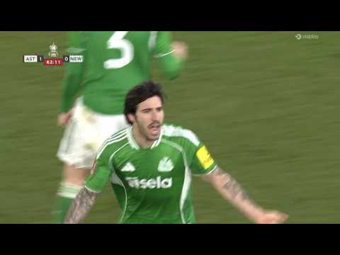 Sandro Tonali Goal | Sandro Tonali Goal Today | Aston Villa vs Newcastle 1-1 | FA Cup 2025/26