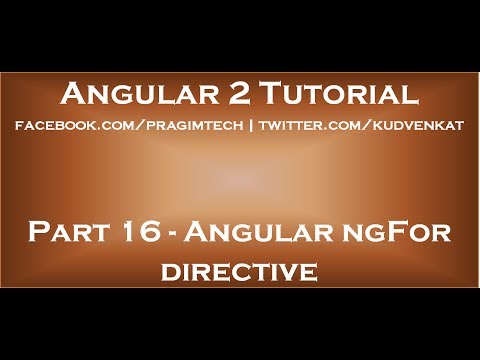 Angular ngFor directive