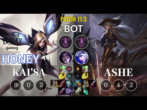 SHG Honey Kai'Sa vs Ashe Bot - KR Patch 11.3