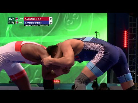 Final 5-6 FS - 74 kg: C. COLOMBAT RIV (CUB) v. B. BYAMBASUREN (MGL)
