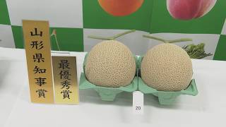 山形県産アールスメロン品評会開催 ネットの張りと鮮度が際立つ逸品が決定