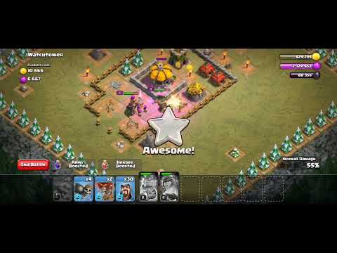 Clash of CLANS Attack with hero king and queen on Sharp Aquos r3
