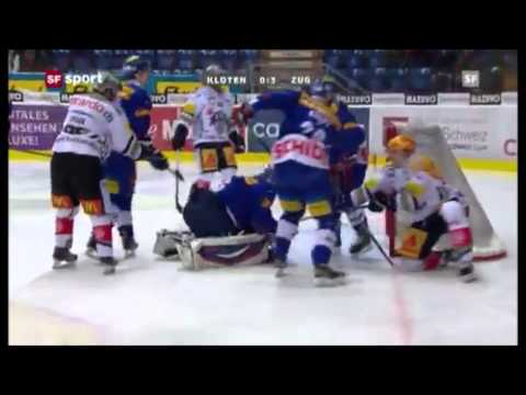 Ronnie Rüeger beats up Damien Brunner