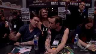 Dean Guitars Artists Eric Bass of Shinedown and Eddie Veliz of Kyng at 2013 NAMM. Kyng Performs.