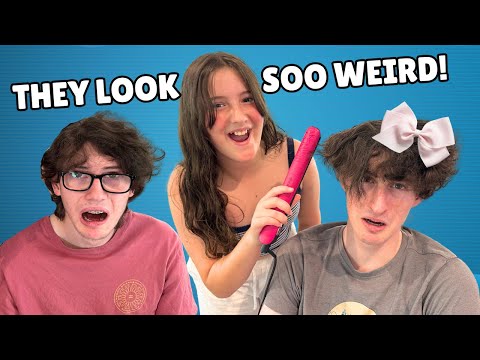 MAKING MY BROTHERS LOOK LIKE GIRLS - HAIR STRAIGHTENING CHALLENGE