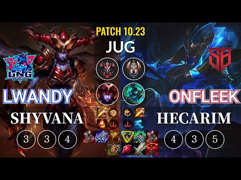 LNG lwandy Shyvana vs SB OnFleek Hecarim Jungle - KR Patch 10.23