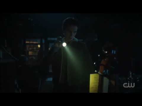 Riverdale 6x13 Archie break’s in to Percival shop find Ms Grundy’s instrument with the note.