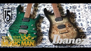 Video thumbnail for Ibanez Premium AZ242PBG vs Music Man JP15 by jem555bkk