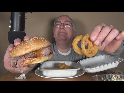 ASMR Eating Kelley's Roast Beef Sandwich with fries...