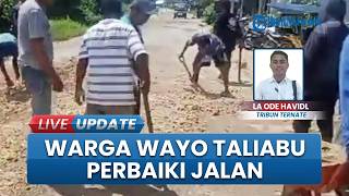 Jalanan Rusak dan Berlubang, Warga Desa Wayo Taliabu Bahu Membahu Lakukan Perbaikan