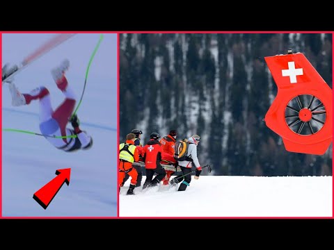 Michelle Gisin sturz _ Olympic ski champion INJURES AND AIRLIFTED after downhill crash at St. Moritz