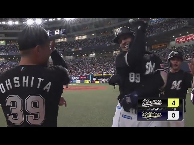 【3回表】3試合連続弾!! マリーンズ・ソト 3ランホームランで点差を広げる!!  2024年9月11日 オリックス・バファローズ 対 千葉ロッテマリーンズ