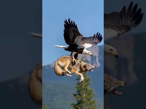 Strong Eagle Captures Wolf and Flies to Nest #wildlife