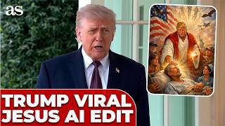 TRUMP states that he didn't try to IMPERSONATE JESUS using AI, clashes with POPE LEO XIV again