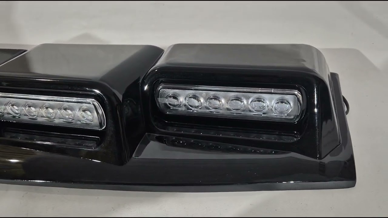 Toyota Land Cruiser Prado 250 2023– Vizir vetrobranskega stekla z LED (Črn) Video 1