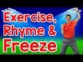 Exercise, Rhyme and Freeze | Rhyming Words for Kids | Exercise Song | Jack Hartmann