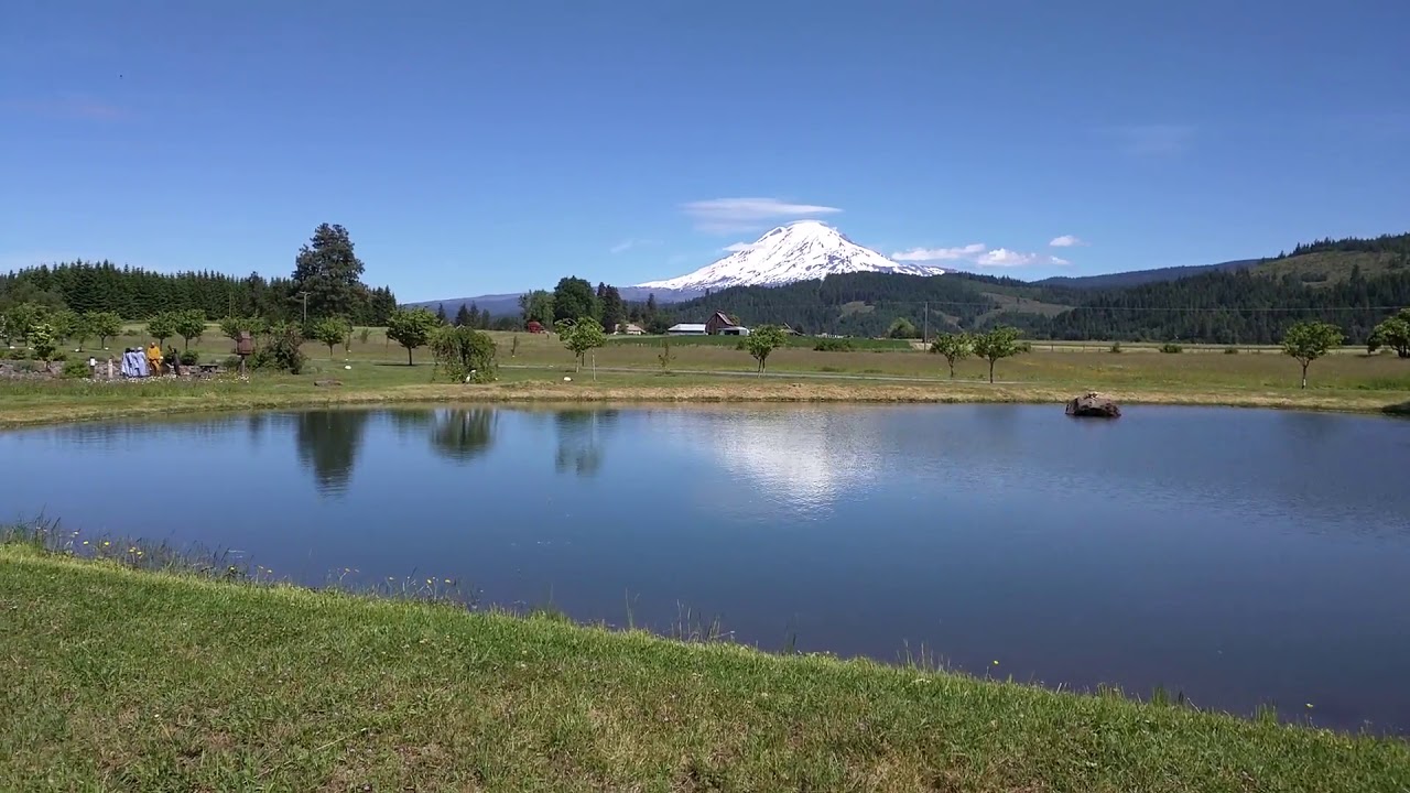 View of Mt. Adams Buddhist Temple and Trout Lake Abbey