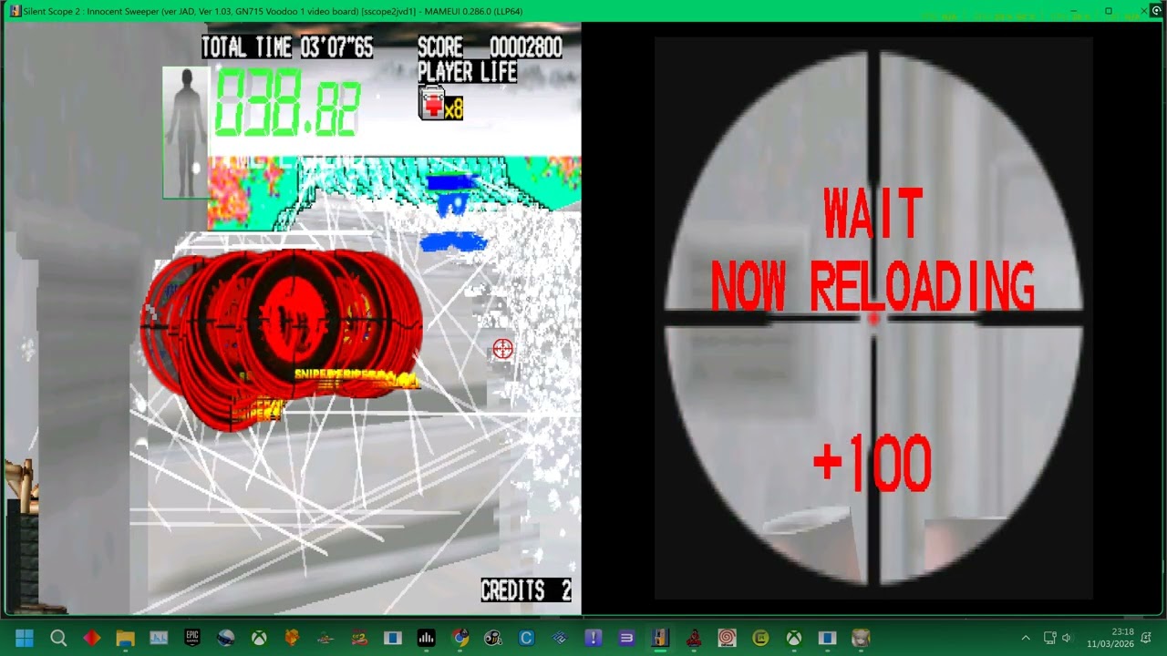 mame 287 = konami silent scope 2 - innocent sweeper - stage 1-2 4k uk arcades