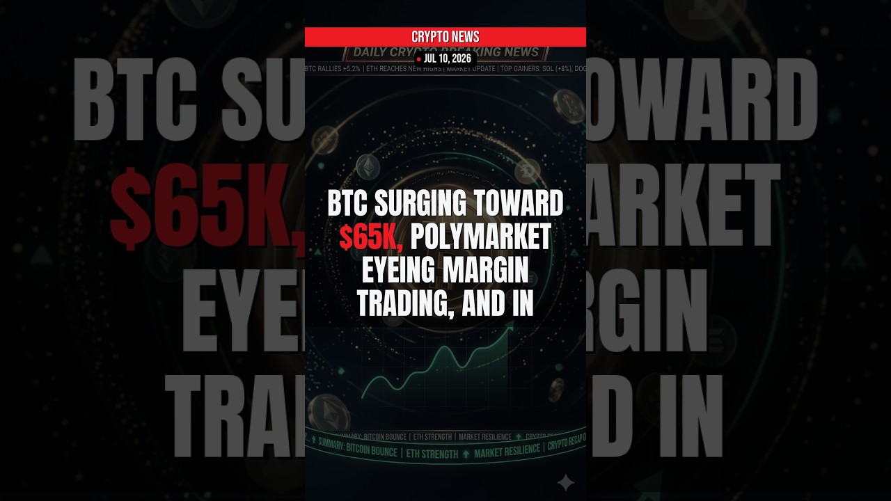 BREAKING: BTC Surging Toward $65K, Polymarket Eyeing Margin  — Crypto News Jul 10, 2026