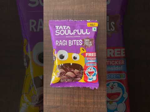 TATA Soulfull Ragi Bites Choco Fills With Doraemon Sticker 🙂